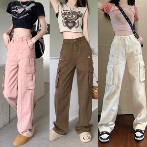 Damskie spodnie dżinsy femme y2K Panolon workowate jeansu prosto Mujer Maxi Long Streetwear szeroka noga 2023 Wysoka talia DD935