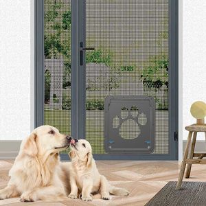 Другие товары для собак ZK30 Easy Install Pet Door Safe Lockable Magnetic Screen Outdoor Dogs Cats Fashion Window Gate House Enter Free 230626