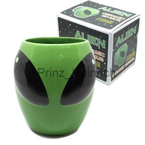 Mugs Cartoon Creative Green Alien Ceramic Cups Interesting Fashion Coffee Cup Birthday Gift Water Cup Wholesale Turkish Coffee Cups J230627