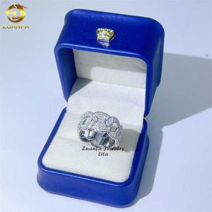 NY PASS DIAMOND TESTAR ICED ut Hip Hop 925 Sterling Silver Cuban Moissanite Ring