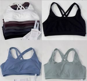 Lu alinhar regata em forma de u sutiã conjunto de yoga feminino verão sexy camiseta cor sólida sexy corte superior sem mangas moda regata