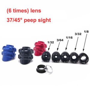 Yay Ok 37/45 Derece Bileşik Yay Peep Sight 5 adet Iç Çekirdekli 6 Zamanlı Lens Alüminyum Konut Netleştirici Açıklık 1/32 3/64 1/16 3/32 1/8HKD230626