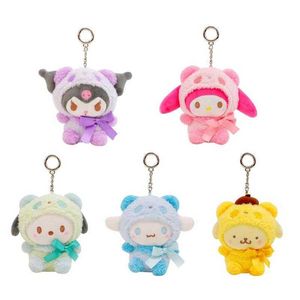 Giocattoli di peluche all'ingrosso 12cm Cartoon Kuromi My Melody K Cat Pc Dog Portachiavi Animali di peluche Cute Anime Figure Pendant Doll DHL