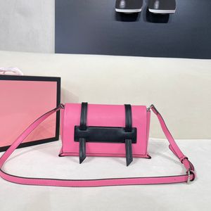 Design sense new color matching leather messenger bag Women's crossbody bag suede lining modern color lively bold age reduction