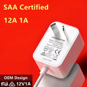 DC 12V 1A Certificação SAA AU Adaptador de energia Plugue Austrália Carregador de parede Adaptador de fonte de alimentação para lâmpada de tira de luz LED