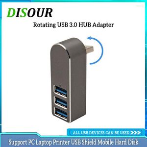 Mini USB HUB 3 Port 3,0 Splitter Aluminium Legierung Drehen Tragbare Für PC Laptop Zubehör OTG Adapter