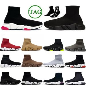 Sapatos Meias Designer Conforto Solado Respirável Mocassim Preto Branco Lace Up Feminino Masculino Speed Trainer Sapato Casual