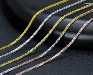 Ketten Mode Reines Gelbgold Halskette Craved Big Wheat Link Chain 1 Stück4 Farbe 2,1g