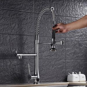 Kitchen Faucets Vidric Faucet Chrome Brass Pull Down Spring Sink Swivel Spout Tall Vessel Mixer Tap Torneira Cozinha