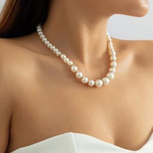 Choker Vintage Pearl Naszyjnik Prosty z koralikami łańcuch dla kobiet