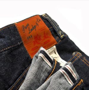 23-It exploded! Desilted original color American standard straight tube retro heavy weight washed denim denim trendy pants