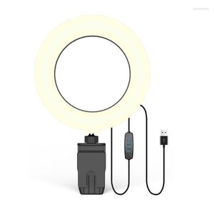 Treppiedi Mini luce per fotocamera a LED da 6 pollici con supporto per telefono mobile 3 modalità di luce Ringlight D55B