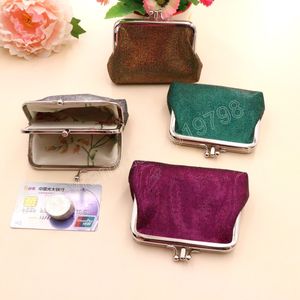 Vintage Double Layer PU Bright Grid Short Wallet Women's Small Coin Purse Creative Card Pack Student Coin Bag