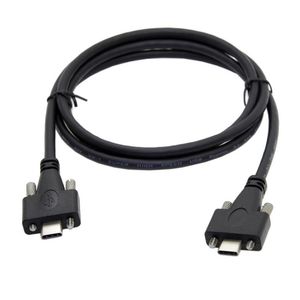 Typ-C-zu-USB-C-Kabel, USB-3.1-Stecker-zu-Stecker-Datumsverlängerungskabel mit Panel-Montageschraube, 1,2 m