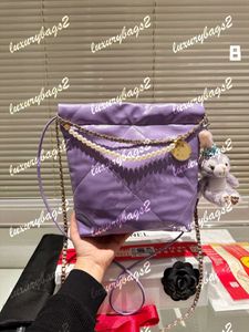 2023SS Mini Tote 22Bag Genuine White Leather Handbag Small Totes Women Designer Purses Fashion Bags Ladies Handbags