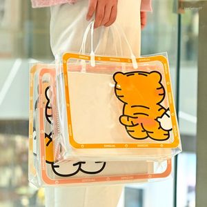 Sacos de compras Bolsa roupas de presente bolsa de bolsa de bolsa ecológica pp tigre transparente reutilizável reutilizável à prova d'água