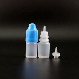 Lot 100 st 3 ml plastdropparflaskor med barnsäkra säkra kepsar Tips Ång kan pressa för E CIG Have Long Nipple Kbixa