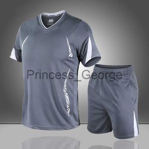 Мужские спортивные костюмы 2023 Summer Mens Jogger Set Sweat Suit Quick Dry Breathable T Shirt Shorts Two Piece Set Мужские беговые костюмы Спортивная одежда Размер 5XL x0627