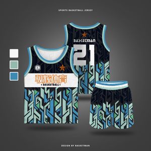 Breathable Quick-Drying Full Body Digital Custom Childrens Basketball Wear Suit Mens and Womens Sportswear Vest Personalized Jersey Training