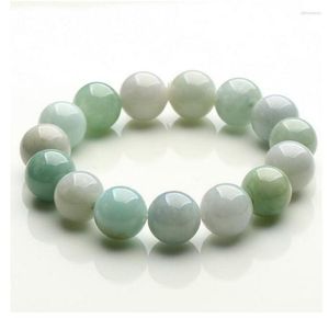 Charm Bracelets Natural Myanmar Green Jade Bracelet 12MM Beads Fashion Temperament Jewelry Gems Accessories Gifts Wholesale Bracel