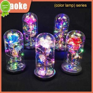 New With Light Eternal Flowers Handmade Durable Fairy String Lights High Boron Glass With Glass Cover Led Enchanted Galaxy Rose