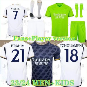 2023 24 Bellingham Rodrgo 23 Real Madrid Soccer Jerseys Football Shirt Vini Jr Camavinga Alaba Modric Valverde Camiseta Men Kids Kids Courtois حارس المرمى S-4XL 999