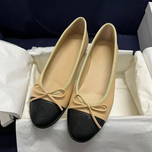 Sapatos de balé pretos de grife de luxo paris femininos, marcas, acolchoados, couro legítimo, sapatilhas de bailarina, biqueira redonda, sapatos sociais femininos 35-42