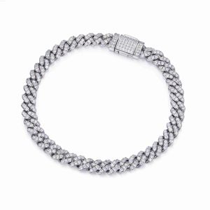 Projektant biżuterii Miami Hip Hop 925 Sterling Silver 6mm 16 18 20 22 24 26 cali D VVS Moissanite Diamond Choker Cuban Link Naszyjnik dla kobiet