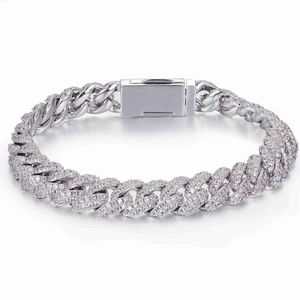 Дизайнерские украшения Miami Iced Out S925 Sterling Silver 10 мм 7 8 9 16 18 20 22 24 26 дюймов Муассанит Колье Кубинское звено цепи Ожерелье для мужчин