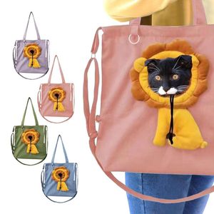 개 카시트 커버 고양이 가방 모양 테두리 애완 동물 어깨와 작은 캔버스 나들이 핸드백
