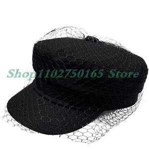 793832 Berretto di pizzo nero Cappello Moda Vintage Trend Donna Ombrellone da esterno Cappello da spiaggia Cappello da festa Cappello a fungo Cappello retrò Berretto carino