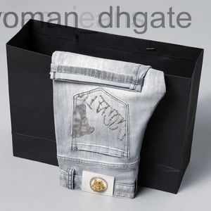 Herenjeans Designer Ontwerper Trendy merk denim shorts voor mannen blauw zomer dun gewassen geborduurd rookgrijs vijfpunts ins VKG0 1E9N