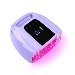 Nail Dryers Mirror Reflective Rechargeable Nail UV LED Lamp 96W Cordless Gel Polish Dryer LED Light for Nails Wireless Nail Curing Lamp 230626