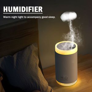 Humidifiers 250ML Jellyfish Ring Air Humidifier USB Ultrasonic Home Room Aromatherapy Diffuser with Warm Lamp Mini Portable Humidificador 230627