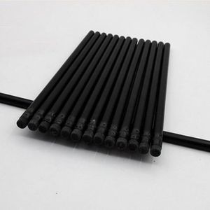 Pencils 100pcs kawaii black wood pencil lot black pencils with erasers for school office writing supplies cute stationary HB pencil bulk