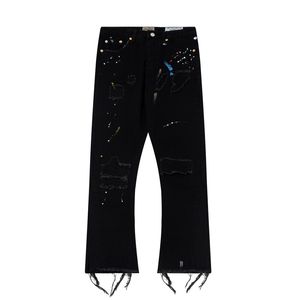 DESIGNERS Man jeans GA Calças pintadas com respingos de tinta buraco Moda pop de rua Qualidade Calças jeans masculinas clássicas tamanho M-XXL