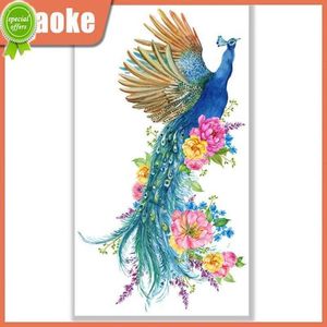 New Pvc Mural Art Decals Removable Multi-purpose Decoration Background Flying Flower Peacock Self-adhesive Wall Stickers Beautiful