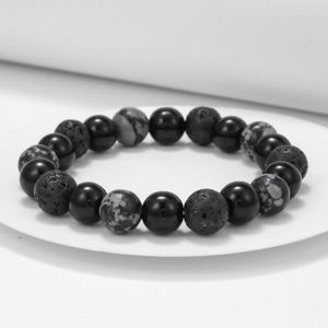 Strand Natural Volcano Stone 8mm10mm Beaded Bracelet For Slim Health Protection Energy Men And Women Soul Jewelry