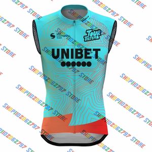 Cykelskjortor toppar Tour de Tietema Rode Bicycle Cycling Jersey Windbreaker ärmlösa kläder Maillot Top Ropa Ciclismo 230625