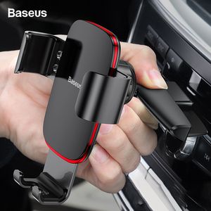 BASEUS Gravity Car Phone Holder For Car CD Slot Air Vent Mount Telefonhållare Stand för iPhone X Samsung Metal Mobiltelefonhållare