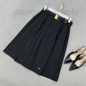 Skirts Designer 2023 Summer New Commuter Style Simple Fashionable Side Pleated Skirt with Waistband Halfskirt KOUP