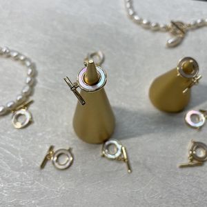 Perline guscio di perle d'acqua dolce naturale vera oro in oro rame rotonde rotonde ot ganci a cerchio ganci fai -da -te che producono accessori