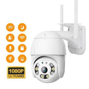 A12 Telecamere IP wireless WiFi impermeabili Telecamera di sicurezza webcam PTZ Smart Home 1080P Conversazione bidirezionale LED Visione notturna Rilevamento del movimento