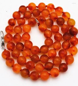 Kedjor Natural 6mm Brasilien Orange Red Jade Round Gemstone Beads Halsband 18 ''