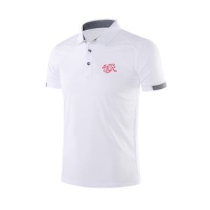 İsviçre Erkek ve Kadın Polo Moda Tasarımı Yumuşak Nefes Alabilir Mesh Spor T-Shirt Açık Hava Spor Gündelik Gömlek