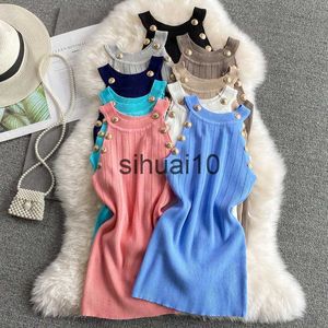 Women's T-Shirt Summer Women Gold Buttons Halter Collar Tank Tops Female Stretchable Thin Hollow Out Camisole Sleeveless Short T-shirts Tees J230627