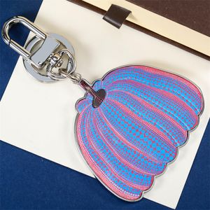 Designer Pumpkin Creative Key Chain Accessories Key Ring Pu Leather Letter Mönster bil Keychain smycken gåvor Tillbehör med låda