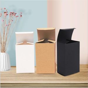 100pcs White Black Kraft Paper Tube Cardboard Boxes Essential Oil Bottle Packaging Blank Cosmetic Storage Box CX220323