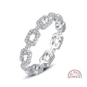 Rings Ins Top Sell Sweet Cute Simple Fashion Luxury Jewelry Real 100% 925 Sterling Sier Pave White Sapphire Party Eternity C Dhreh