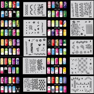 Шаблон OPHIR 200 дизайнов Аэрограф Трафарет для дизайна ногтей 20 листов шаблонов Набор Краска для аэрографа Модные наклейки для ногтей Инструменты для ногтей_JFH11